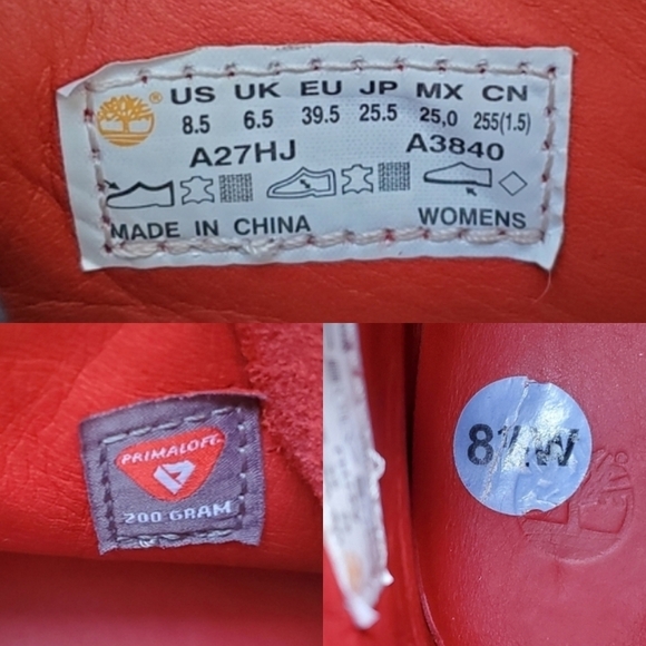 Timberland Premium 6" Red Nubuck Logo Spellout Limited Edition RARE HTF Boots - Picture 7 of 7